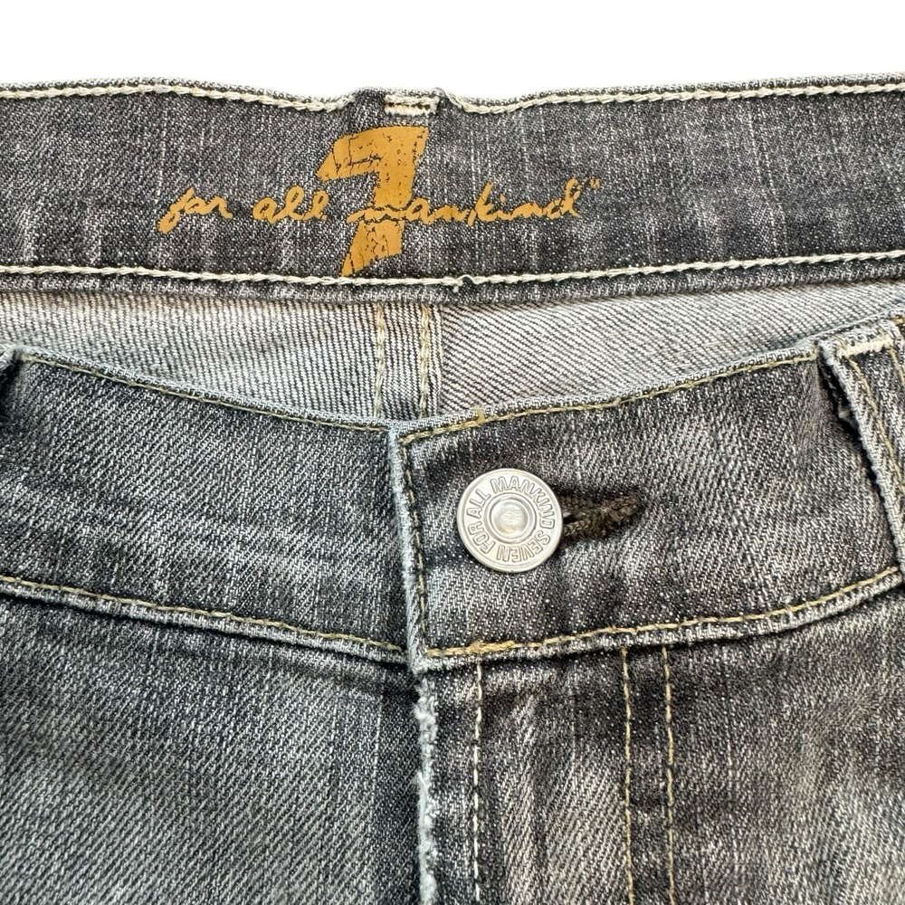 7 For All Mankind Flare Jeans Gray Wash Stretch Women 32 Grunge Punk Street Wear